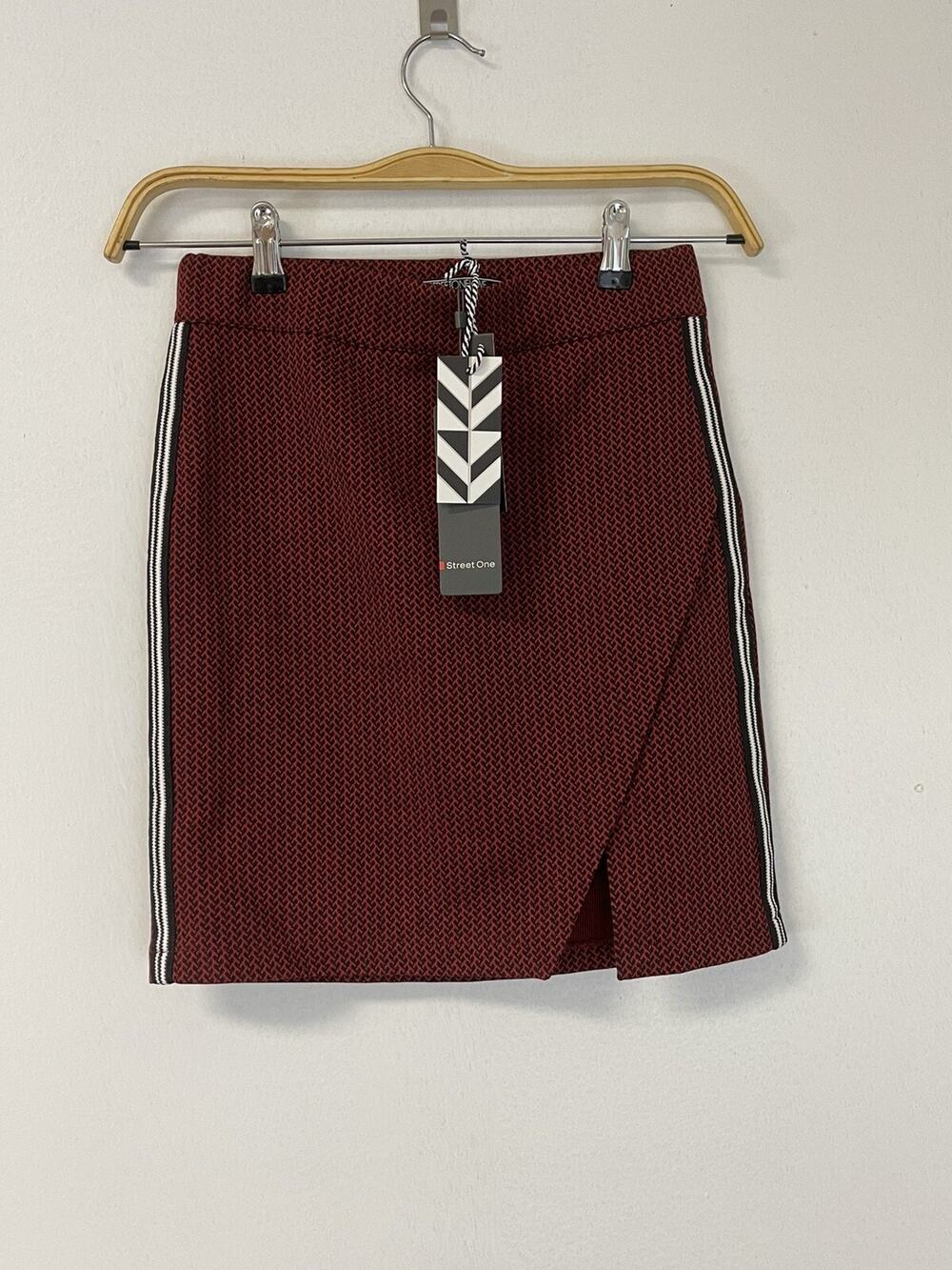 Street One Skirt Womens Small Red Mini Knit Stretch Career BusinessN168